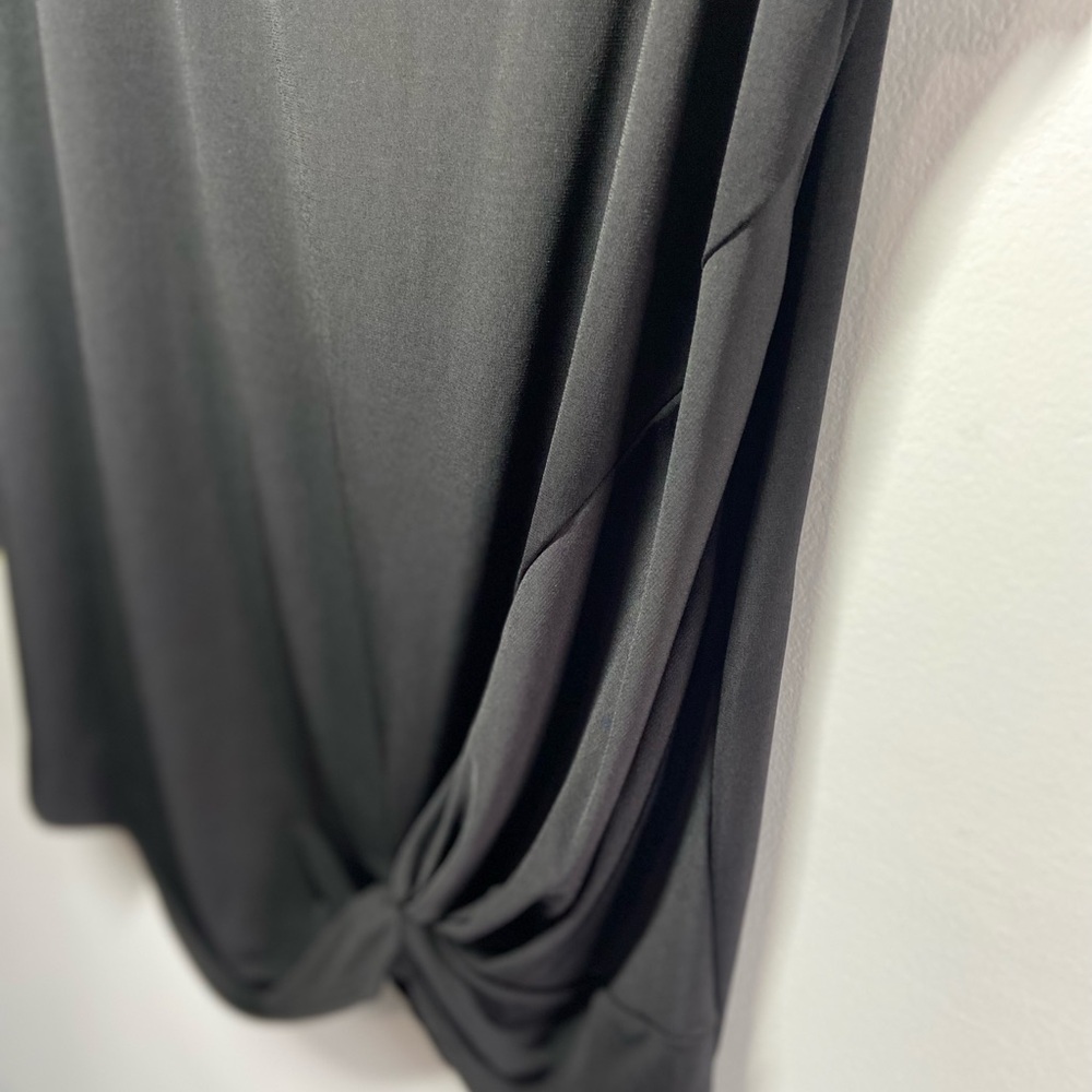 Black Tie Front Relaxed Short Sleeve T-Shirt - Picture 7 of 7